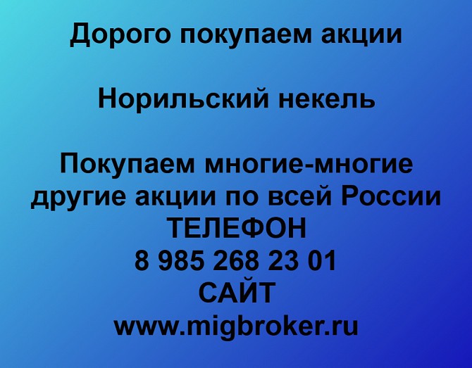 Покупка акций Норильский никель Продать акции Ревда - изображение 1