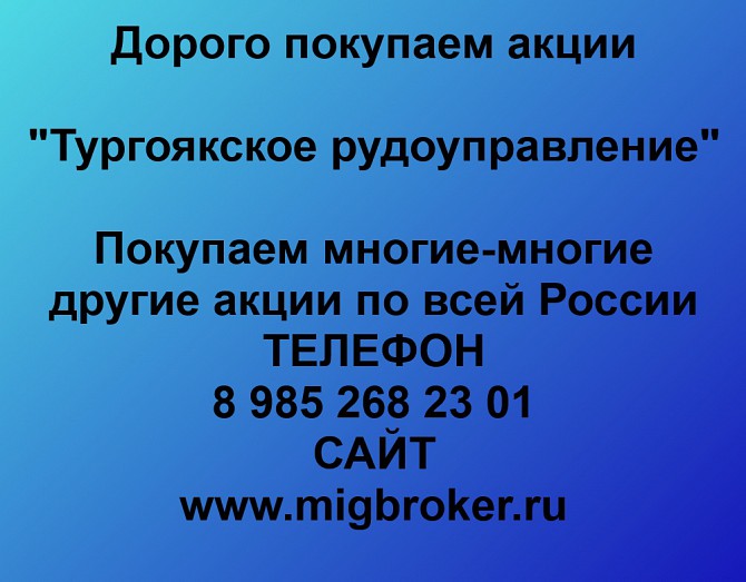 Купим акции «Тургоякское рудоуправление» по выгодной цене! Ревда - изображение 1